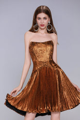 A-Line Mini Metallic Homecoming Dress CS0969 - COCOMELODY