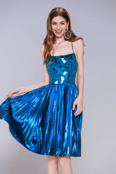 A-Line Mini Metallic Homecoming Dress CS0990 - COCOMELODY