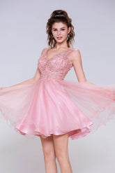 A-Line Mini Tulle Homecoming Dress CS0995 - COCOMELODY