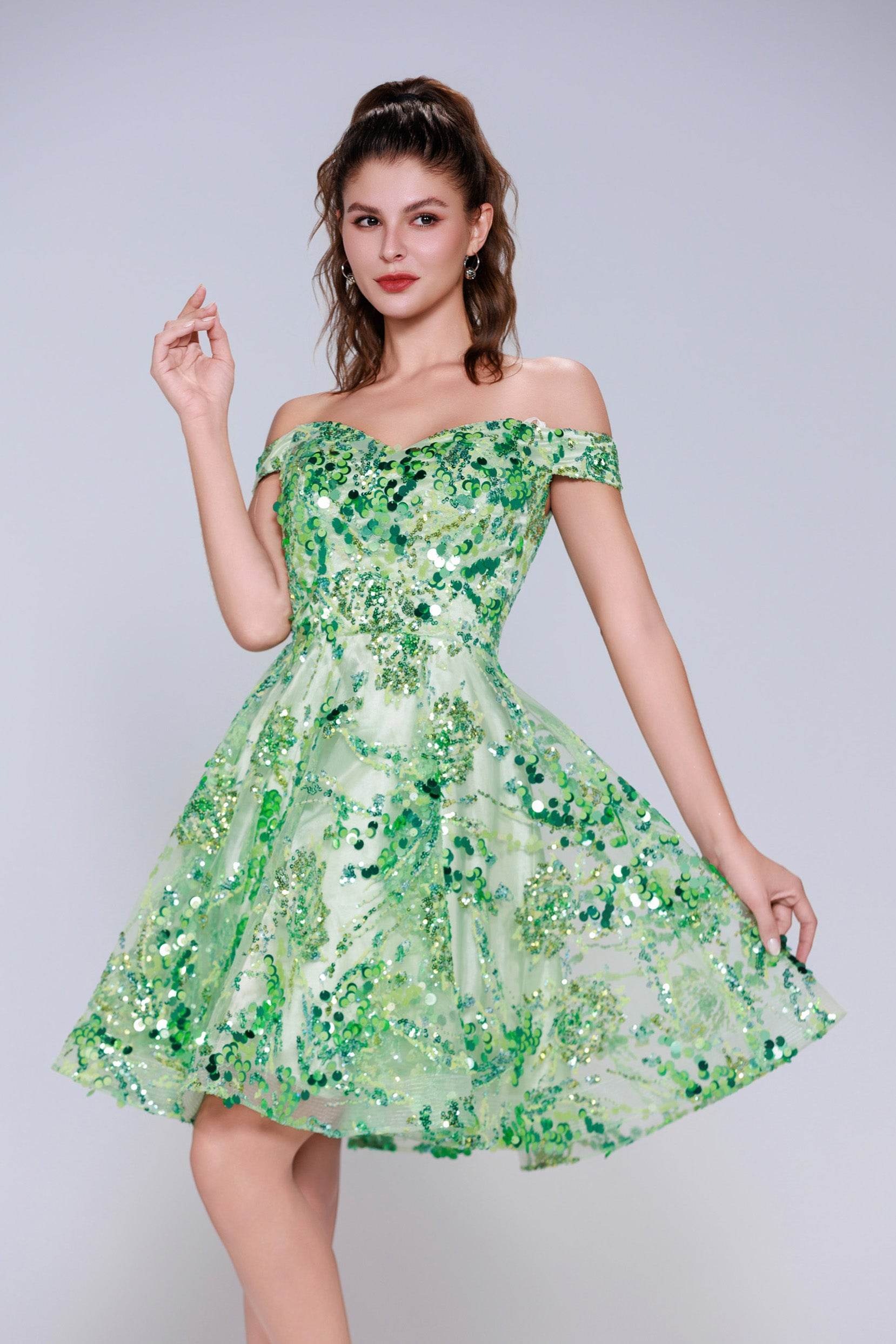 A-Line Mini Tulle Green Homecoming Dresses COCOMELODY CS1003 COCOMELODY EU A-Line Mini Tulle Green Homecoming Dresses COCOMELODY CS1003 COCOMELODY EU
