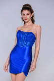 Sheath-Column Mini Stretch Satin Homecoming Dress CS1005 - COCOMELODY