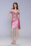 Sheath-Column Mini Stretch Satin Homecoming Dress CS1006 - COCOMELODY
