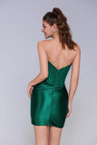 Sheath-Column Mini Stretch Satin Homecoming Dress CS1014 - COCOMELODY