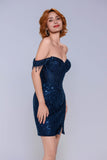 Sheath-Column Mini Sequined Homecoming Dress CS1018 - COCOMELODY