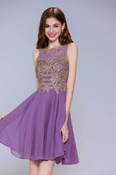 A-Line Mini Chiffon Homecoming Dress CS1021 - COCOMELODY