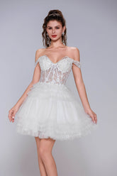 A-Line Mini Tulle Homecoming Dress CS1032 - COCOMELODY