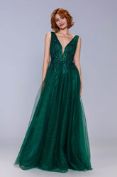 A-Line Maxi Tulle Prom Dress CS1062 - COCOMELODY