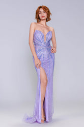 Sheath-Column Sweep-Brush Train Sequined Prom Dress CS1068 - COCOMELODY