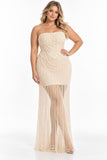 Sheath-Column Strapless Short Pearls Sequin Dress CS1075