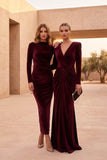 Sheath-Column Ankle Length Velvet Special Occasion Dress CS1093
