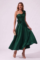 A-Line Ankle Length Satin Special Occasion Dress CS1099