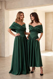 A-Line Floor Length Satin Special Occasion Dress CS1103