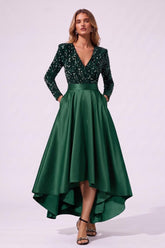 A-Line High-Low Satin Special Occasion Dress CS1106