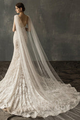 Elegant One-tier Cut Edge Tulle Chapel Veils Beading CV0200 - COCOMELODY