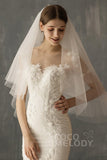 Two-tier Cut Edge Voile Waist Veils CV0221 - COCOMELODY