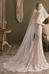 Two-tier Cut Edge Tulle Chapel Veils CV0268 - COCOMELODY