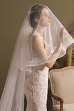Two-tier Cut Edge Tulle Chapel Veils CV0268 - COCOMELODY