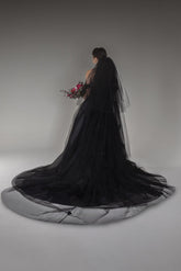 Three-tier Cut Edge Tulle Chapel Veils with Appliques Beading CV0271 - COCOMELODY