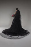 Three-tier Cut Edge Tulle Chapel Veils with Appliques Beading CV0271 - COCOMELODY