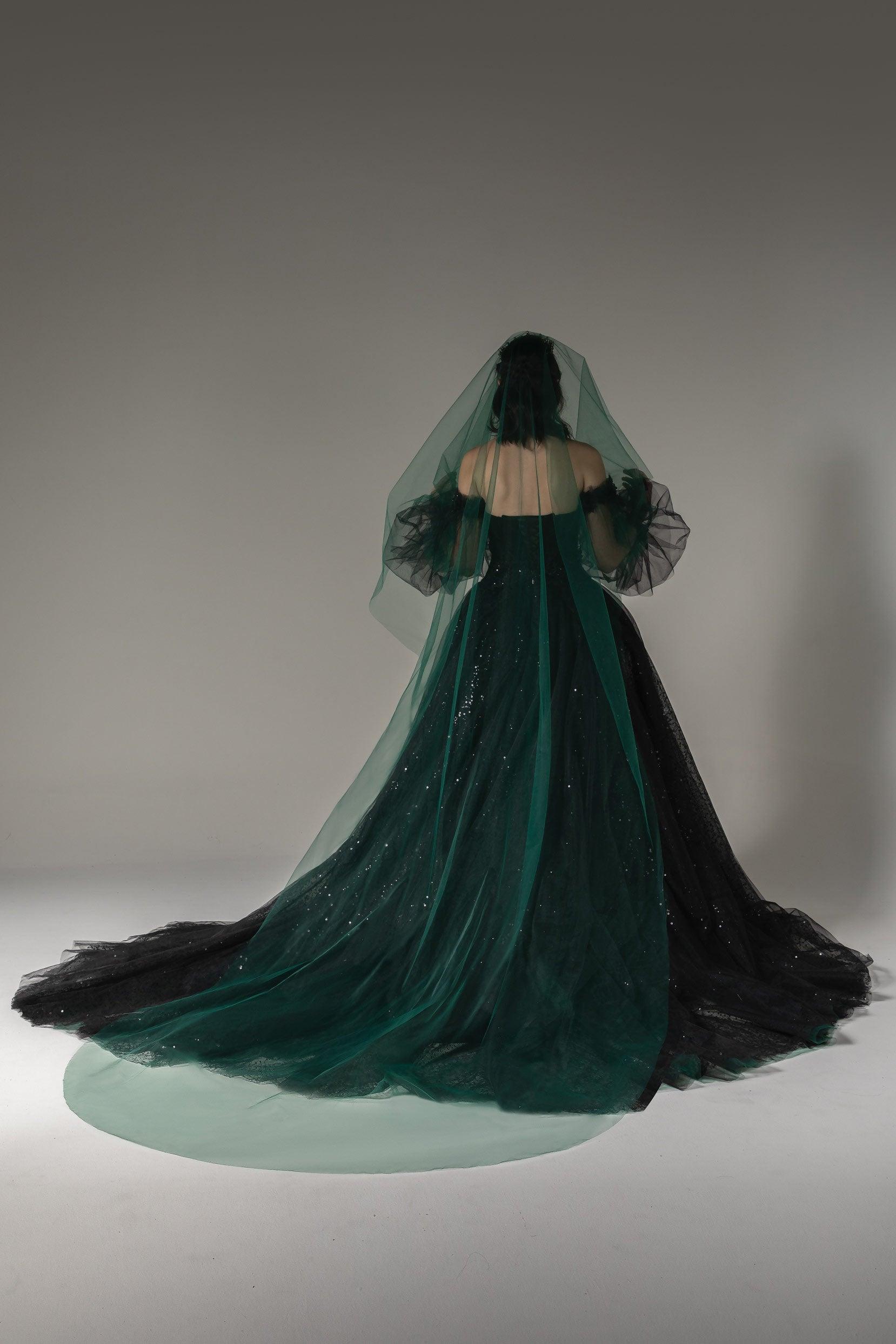 One-tier Cut Edge Tulle Cathedral Veils CV0273 - COCOMELODY