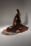 One-tier Cut Edge Tulle Chapel Veils with Appliques Beading CV0275 - COCOMELODY