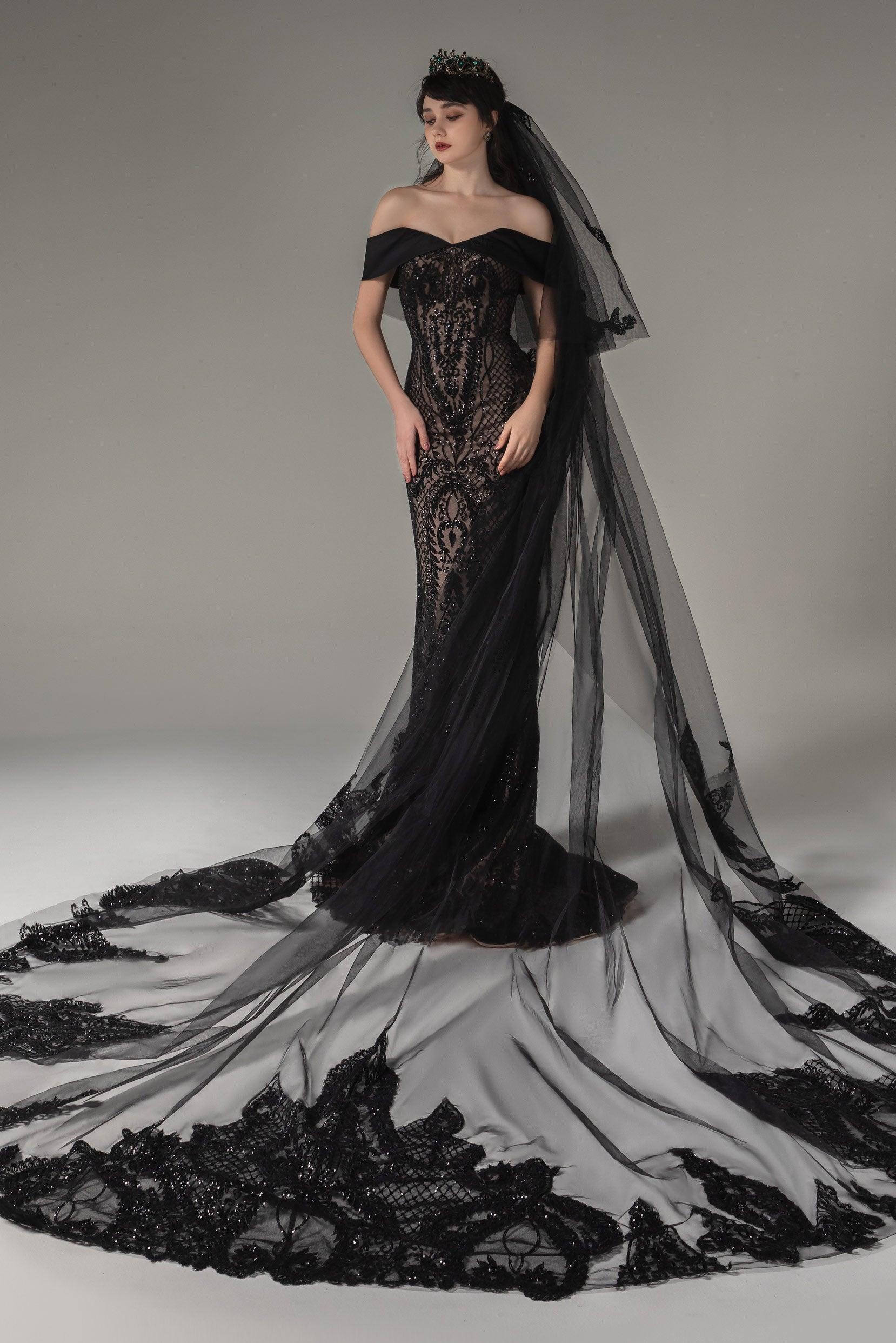 Two-tier Lace Edge Tulle Lace Cathedral Veils with Appliques CV0278 - COCOMELODY