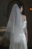 Two-tier Cut Edge Tulle Waist Veils with Sequin CV0312 - COCOMELODY