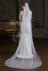 One-tier Cut Edge Tulle Chapel Veils with Sequin CV0321 - COCOMELODY