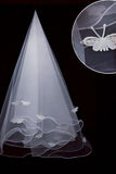 One-tier Pencil Edge Tulle Waist Veils with Bow CV0385 - COCOMELODY