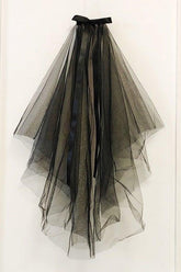 Two-tier Cut Edge Tulle Elbow Veils with Bow CV0390 - COCOMELODY