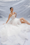 One-tier Lace Edge Tulle Chapel Veils with Appliques Beading CV0398 - COCOMELODY