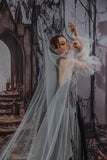One-tier Lace Edge Tulle Cathedral Veils with Appliques Sequin CV0401 - COCOMELODY