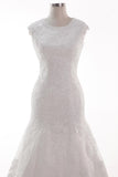 Trumpet-Mermaid Chapel Train Tulle Lace Wedding Dress CW2454 - COCOMELODY