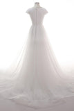 A-Line Court Train Tulle Wedding Dress CW2456 - COCOMELODY
