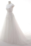 A-Line Court Train Tulle Lace Wedding Dress CW2458 - COCOMELODY