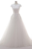 A-Line Court Train Tulle Lace Wedding Dress CW2458 - COCOMELODY