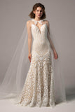 Trumpet-Mermaid Chapel Train Lace Wedding Dress CW2380 - COCOMELODY