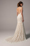 Trumpet-Mermaid Chapel Train Lace Wedding Dress CW2380 - COCOMELODY