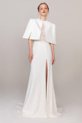 Trumpet Sweep Train Lace Elastic Cloth Wedding Dress CW2471 - COCOMELODY