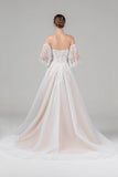 A-Line Court Train Tulle Wedding Dress CW2586 - COCOMELODY