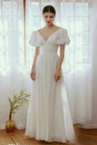 Sheath Floor Length Elastic Cloth Wedding Dress CW2676 - COCOMELODY