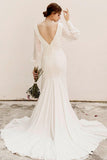 Sweep-Brush Train Satin Chiffon Wedding Dress CW3038 - COCOMELODY
