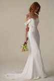 Mermaid Sweep-Brush Train Satin Lace Wedding Dress CW3087 - COCOMELODY