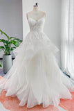 A-Line Court Train Lace Tulle Wedding Dress CW3154 - COCOMELODY