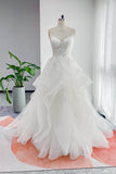A-Line Court Train Lace Tulle Wedding Dress CW3154 - COCOMELODY