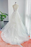A-Line Court Train Lace Tulle Wedding Dress CW3154 - COCOMELODY
