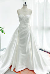 A-Line Court Train Mikado Wedding Dress CW3164 - COCOMELODY