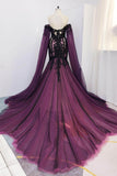 Trumpet-Mermaid Cathedral Train Lace Tulle Wedding Dress CW3223 - COCOMELODY