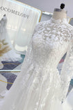 A-Line Court Train Lace Tulle Wedding Dress CW3234 - COCOMELODY