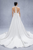 Trumpet-Mermaid Court Train Satin Wedding Dress CW3331 - COCOMELODY